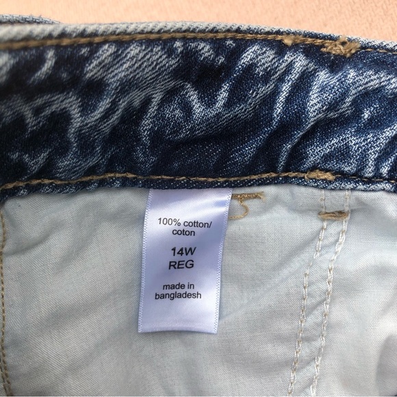 m jeans by maurices Cotton Wide Leg Nonstretch High Rise Blue Jean 14w - Picture 12 of 14